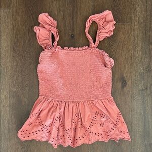 Japna Dusty Rose Sleeveless Top with Ruffle Detail | Ruffle Tank Top | Ruffle